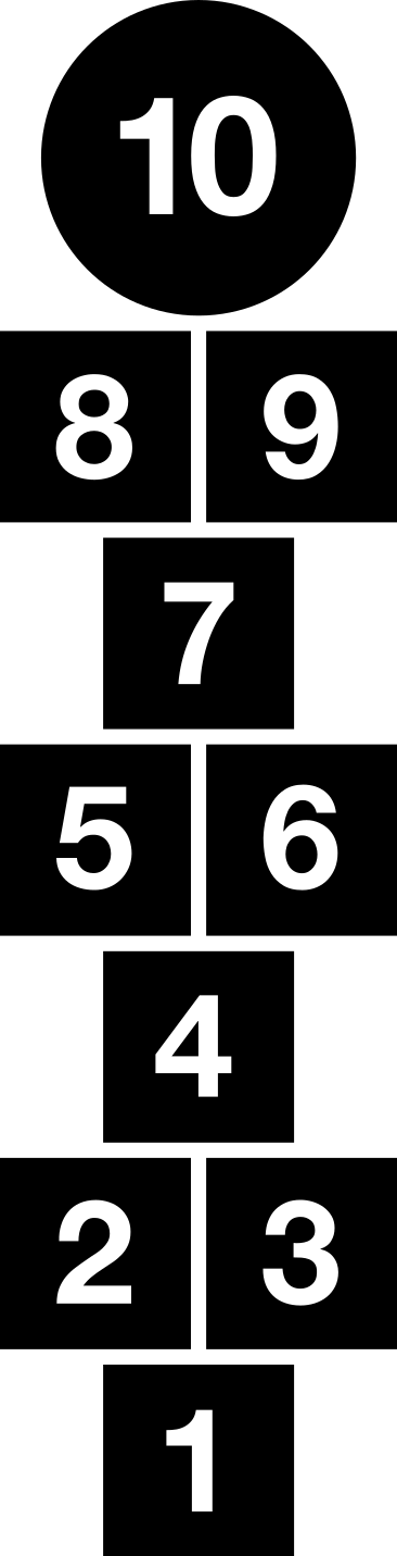 Vinyl tapijt spel hinkelen vierkanten - TenStickers