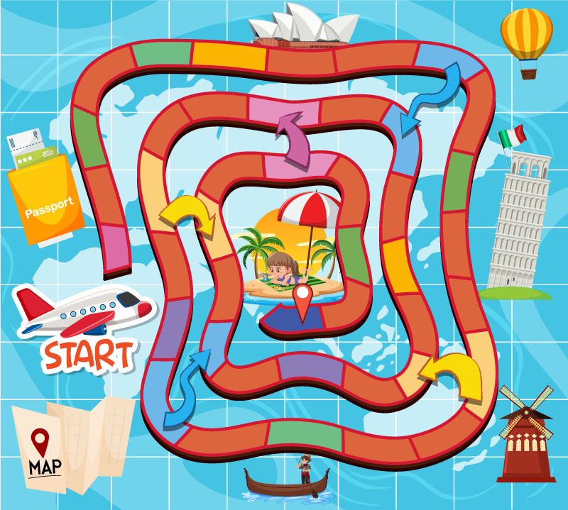 Vinyl tapijt spel bordspel reizen - TenStickers