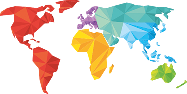 Vinyl tapijt wereldkaart geometrische muurkaart - TenStickers