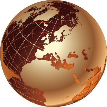 Vinyl tapijt wereldkaart gouden wereld europa - TenStickers