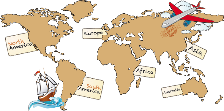 Vinyl tapijt wereldkaart wereldkaart in het engels - TenStickers