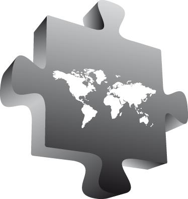 Vinyl tapijt wereldkaart puzzelstuk wereldkaart - TenStickers