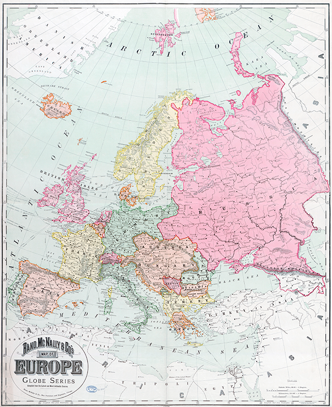 Vinyl tapijt wereldkaart europa kaart 1900 - TenStickers