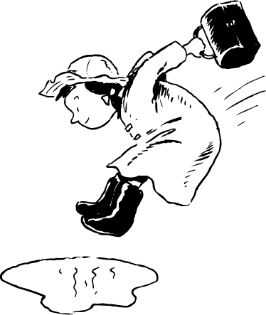 Vinyl tapijt kind sprongetje in de plas - TenStickers