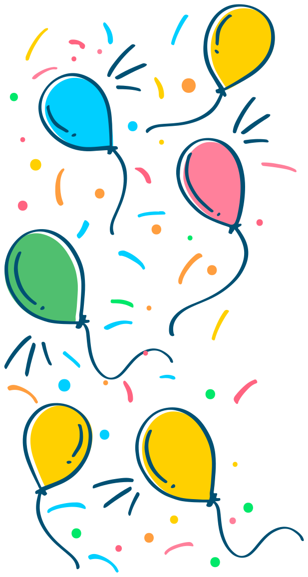 Vinyl tapijt kind ballon met confetti - TenStickers