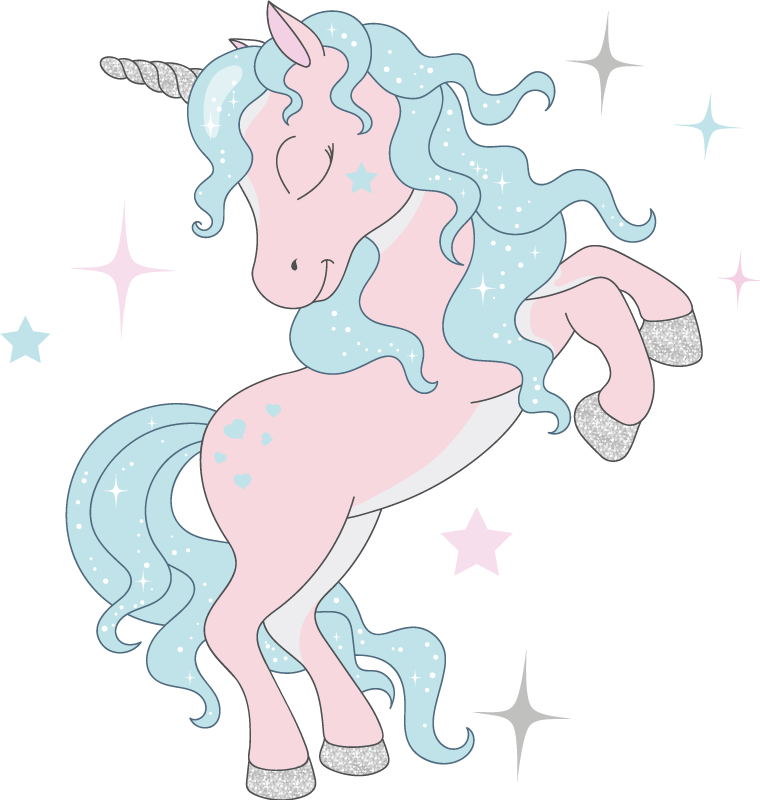 Vinyl tapijt kind met glinsterende eenhoorns patroon - TenStickers