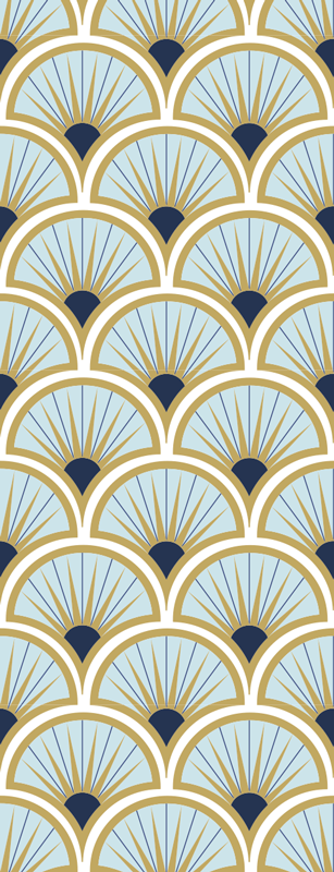 Vinyl tapijt badkamer art deco blauwe tinten - TenStickers