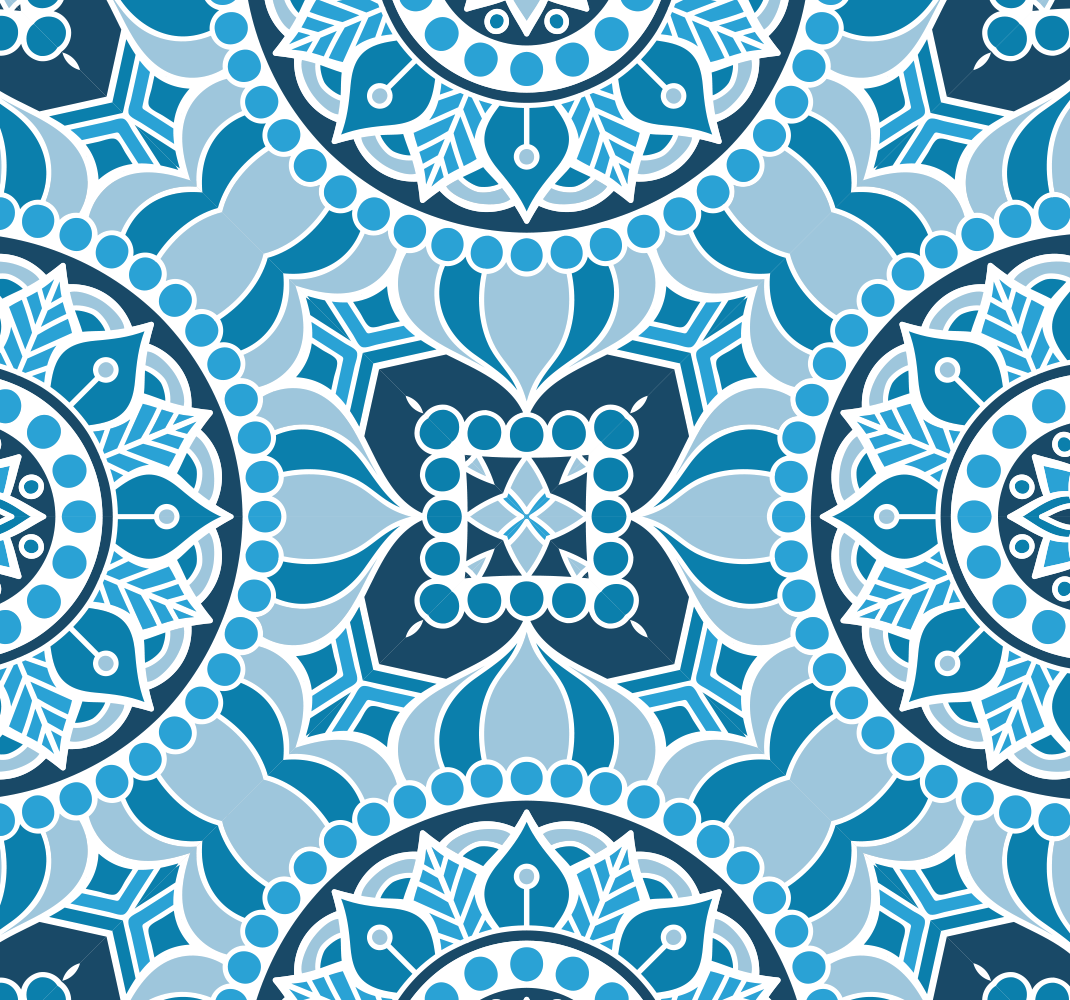 Vinyl tapijt badkamer in mandala stijl - TenStickers