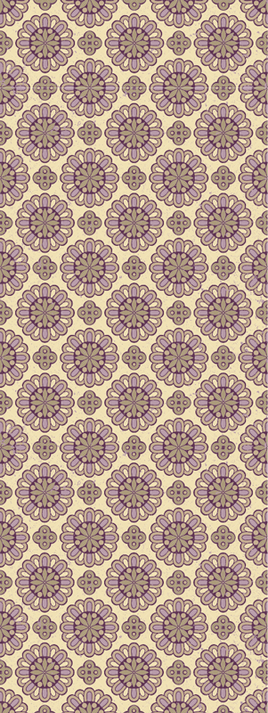 Vinyl tapijt badkamer paarse etnische mandala - TenStickers