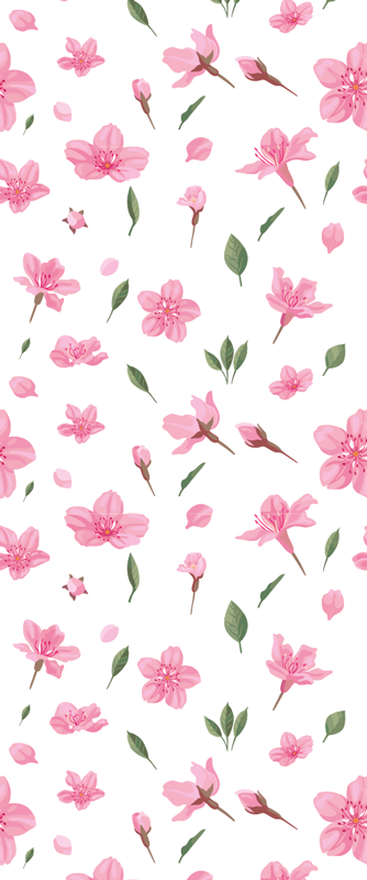 Vinyl tapijt badkamer aquarel pastelroze bloesems - TenStickers