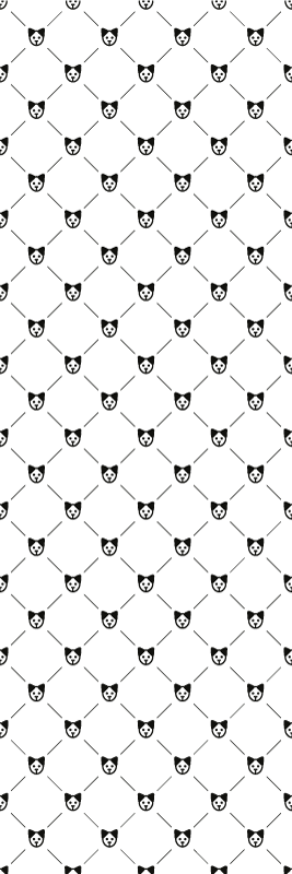 Vinyl tapijt badkamer zwart-wit geometrisch hondenpatroon - TenStickers