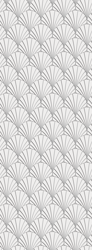 Vinyl tapijt badkamer art deco witte schelpenpatroon - TenStickers