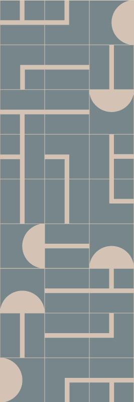 Vinyl tapijt badkamer grijsblauw modern geometrisch patroon - TenStickers