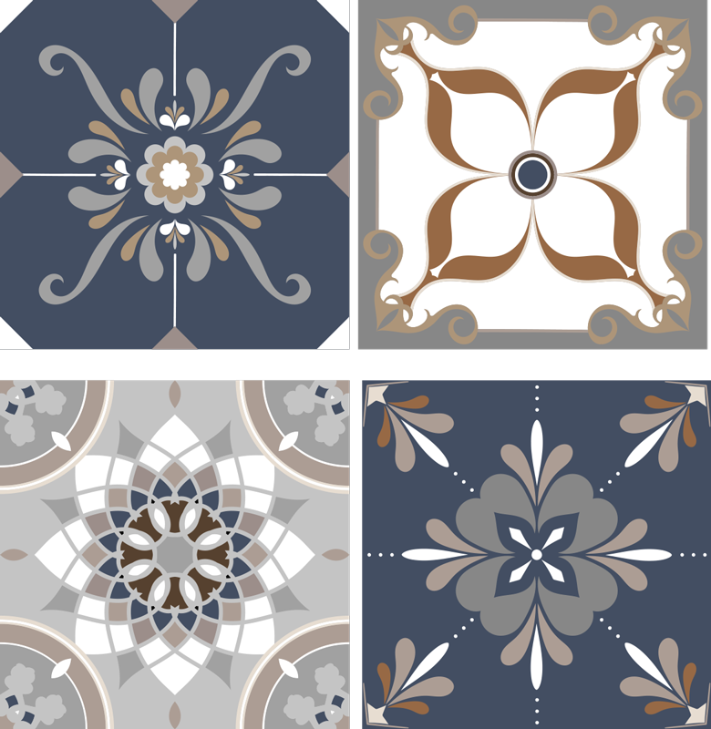 Vinyl tapijt badkamer klassieke bloemen - TenStickers