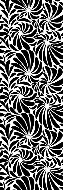 Vinyl tapijt badkamer witte bladeren - TenStickers