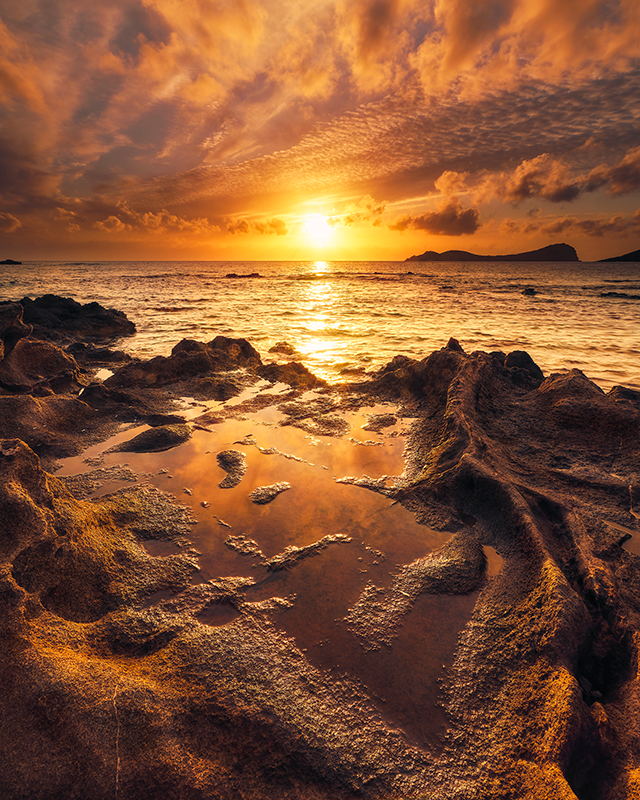 Vinyl tapijt badkamer bewolkt zonsondergang landschap - TenStickers