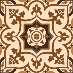 Vinyl tapijt badkamer bruin spaanse stijl tegels patroon - TenStickers