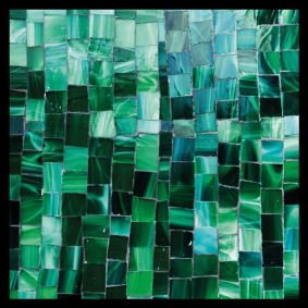 Vinyl tapijt badkamer groene mozaïektegel gradient - TenStickers