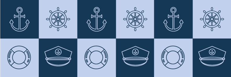 Vinyl tapijt badkamer maritieme symbolen tegels - TenStickers