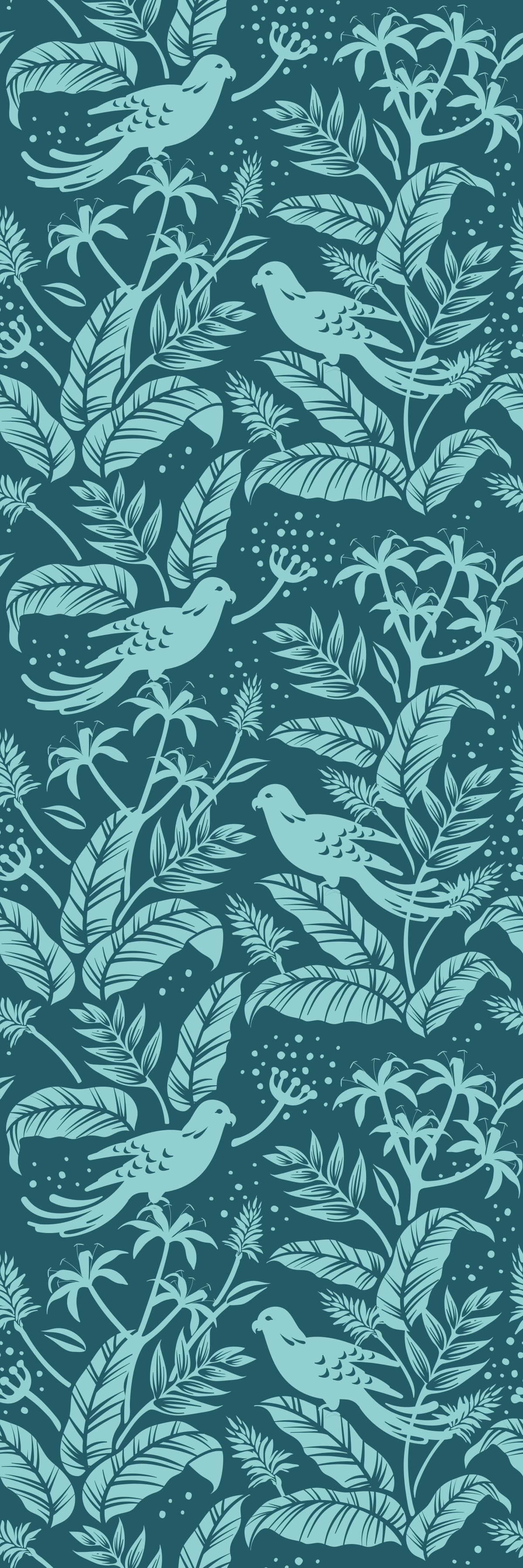 Vinyl tapijt badkamer turquoise vliegende vogels - TenStickers