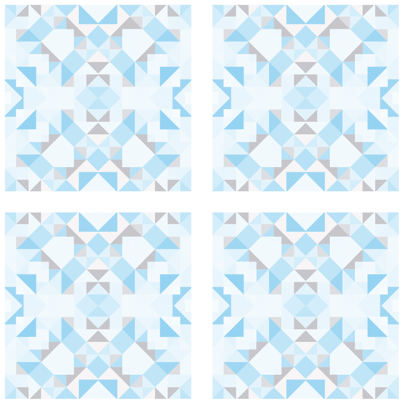 Vinyl tapijt badkamer vintage blauw grijs tegels sticker - TenStickers
