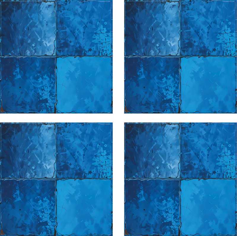 Vinyl tapijt badkamer marineblauw vierkant motief - TenStickers
