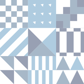 Vinyl tapijt badkamer geometrisch blauw patroon - TenStickers