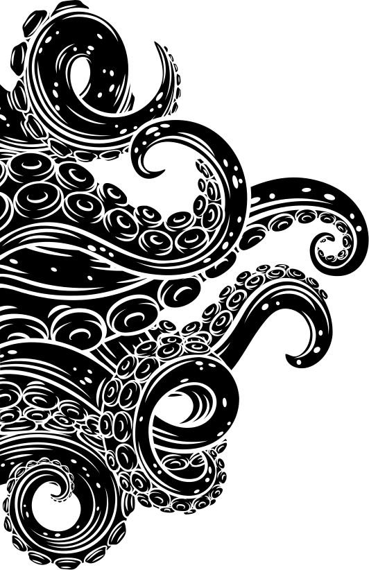 Vinyl tapijt badkamer met octopus tentakels douchegordijn - TenStickers