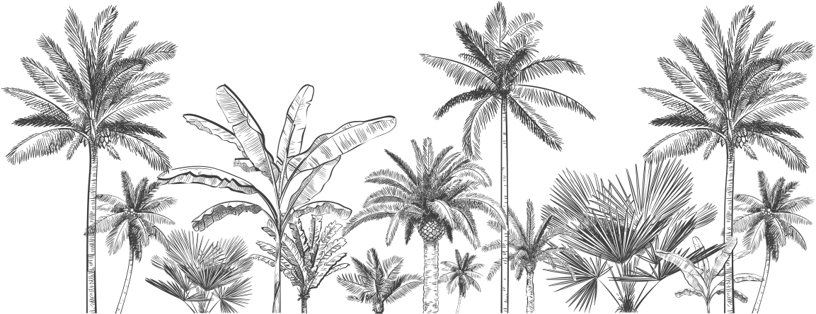 Vinyl tapijt badkamer tekening van tropische bomen - TenStickers