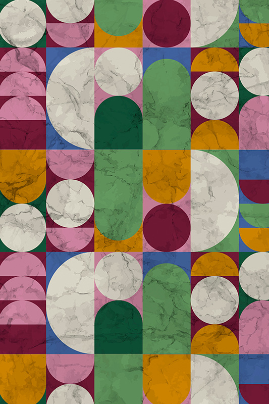 Vinyl tapijt badkamer geometrische textuurvormen - TenStickers