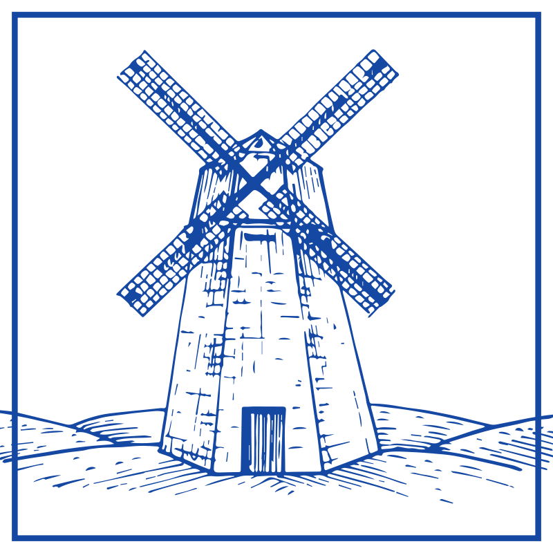 Vinyl tapijt keuken delfts blauw molen - TenStickers