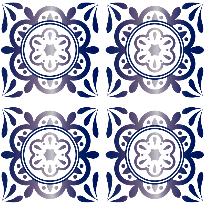 Vinyl tapijt keuken spaanse tegel antiek blauw - TenStickers