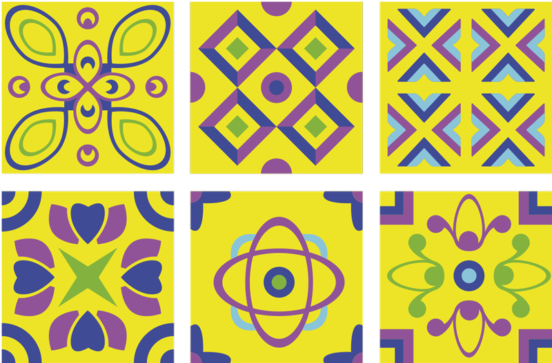 Vinyl tapijt keuken psychedelische symmetrieën - TenStickers