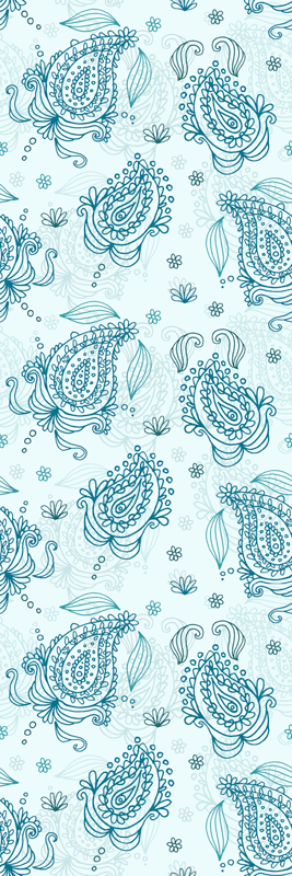Vinyl tapijt keuken floral paisley koelkast - TenStickers
