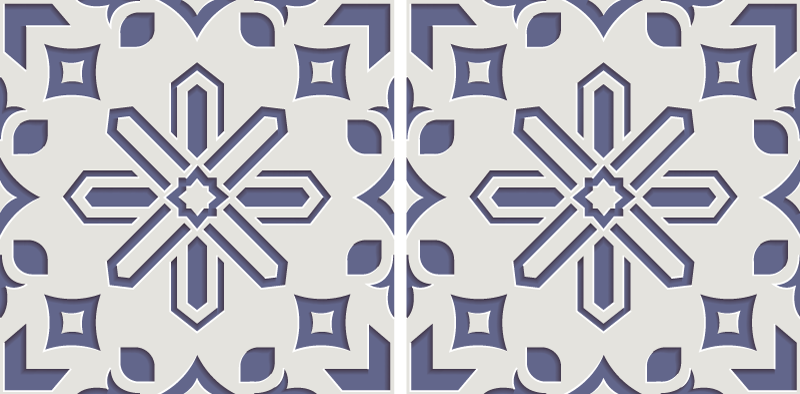 Vinyl tapijt keuken schattige blauw witte cement tegels - TenStickers