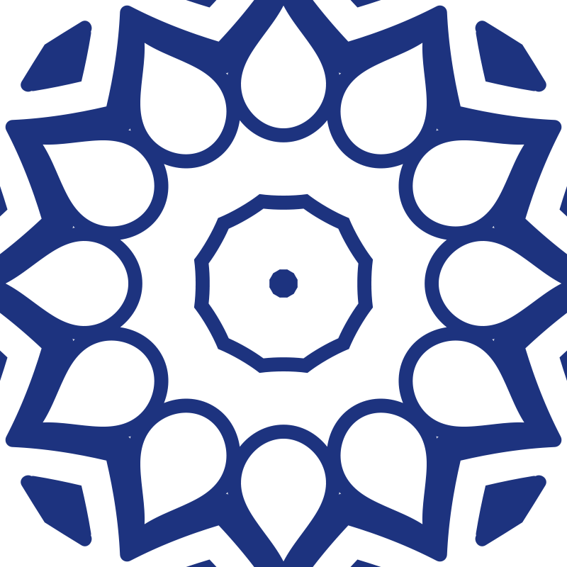 Vinyl tapijt keuken delfts blauwe mandala bloemen - TenStickers
