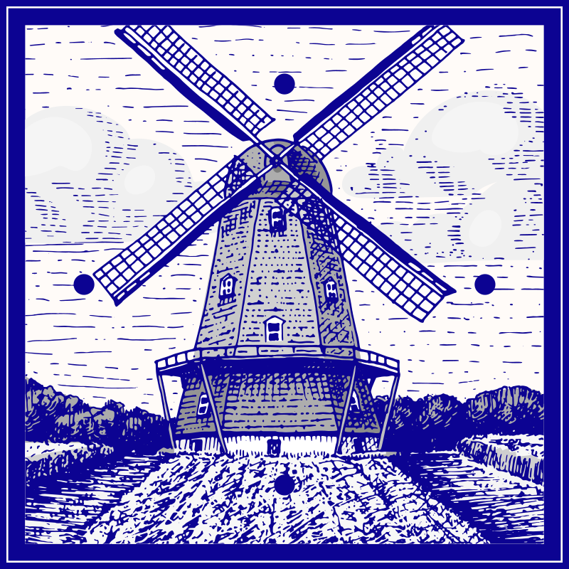 Vinyl tapijt keuken delfts blauw - TenStickers