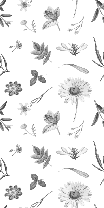 Vinyl tapijt keuken grijze sprintbloemen - TenStickers