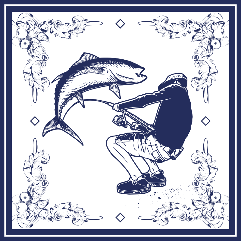 Vinyl tapijt keuken fisherman - TenStickers