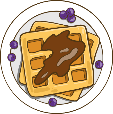 Vinyl tapijt keuken belgium wafel illustratie stickers 1 - TenStickers