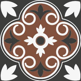 Vinyl tapijt keuken grijs en bruin vintage patroon - TenStickers