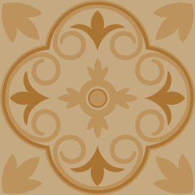 Vinyl tapijt keuken beige vintage bloemenpatroon - TenStickers