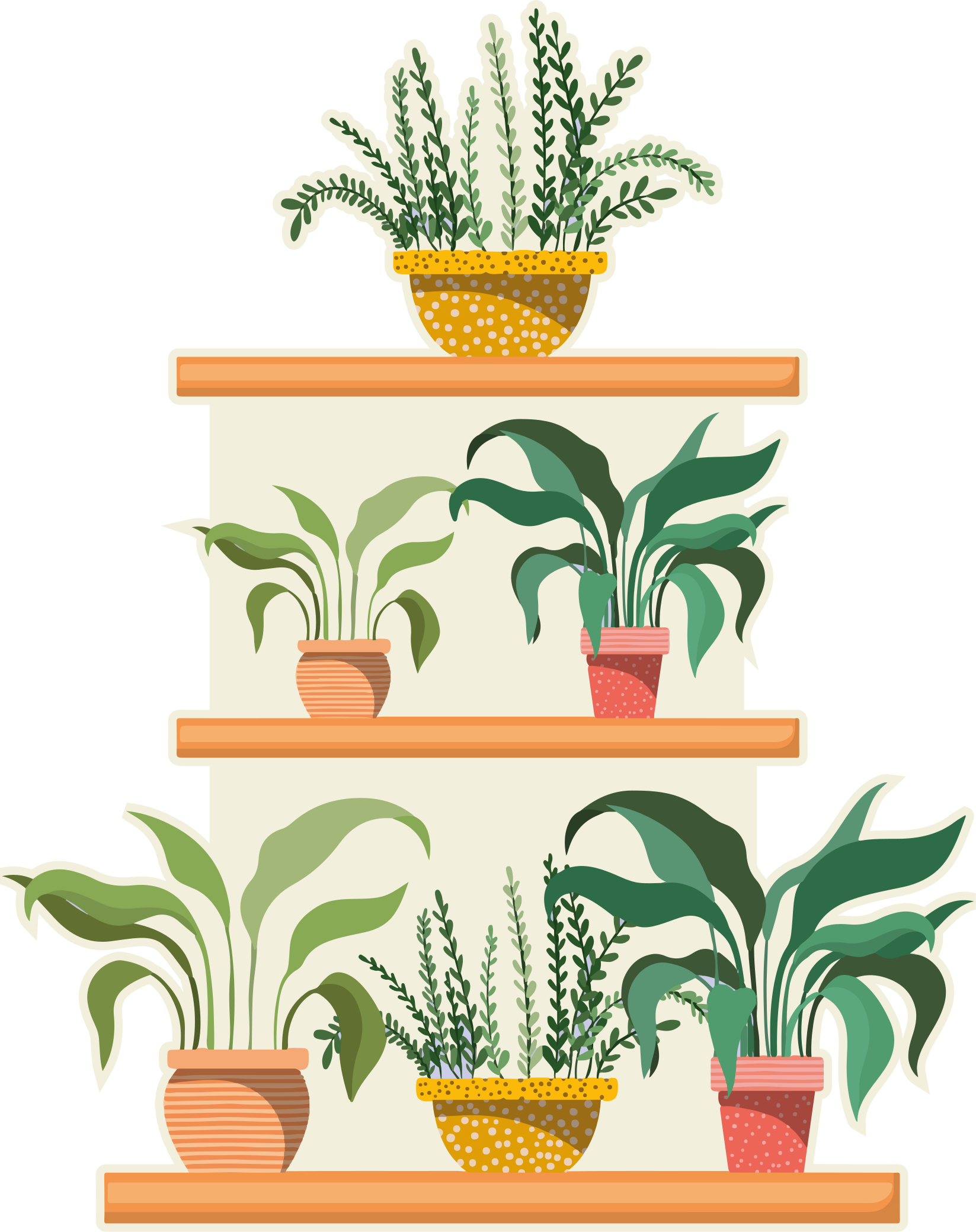 Vinyl tapijt keuken watercolo planten set rek - TenStickers
