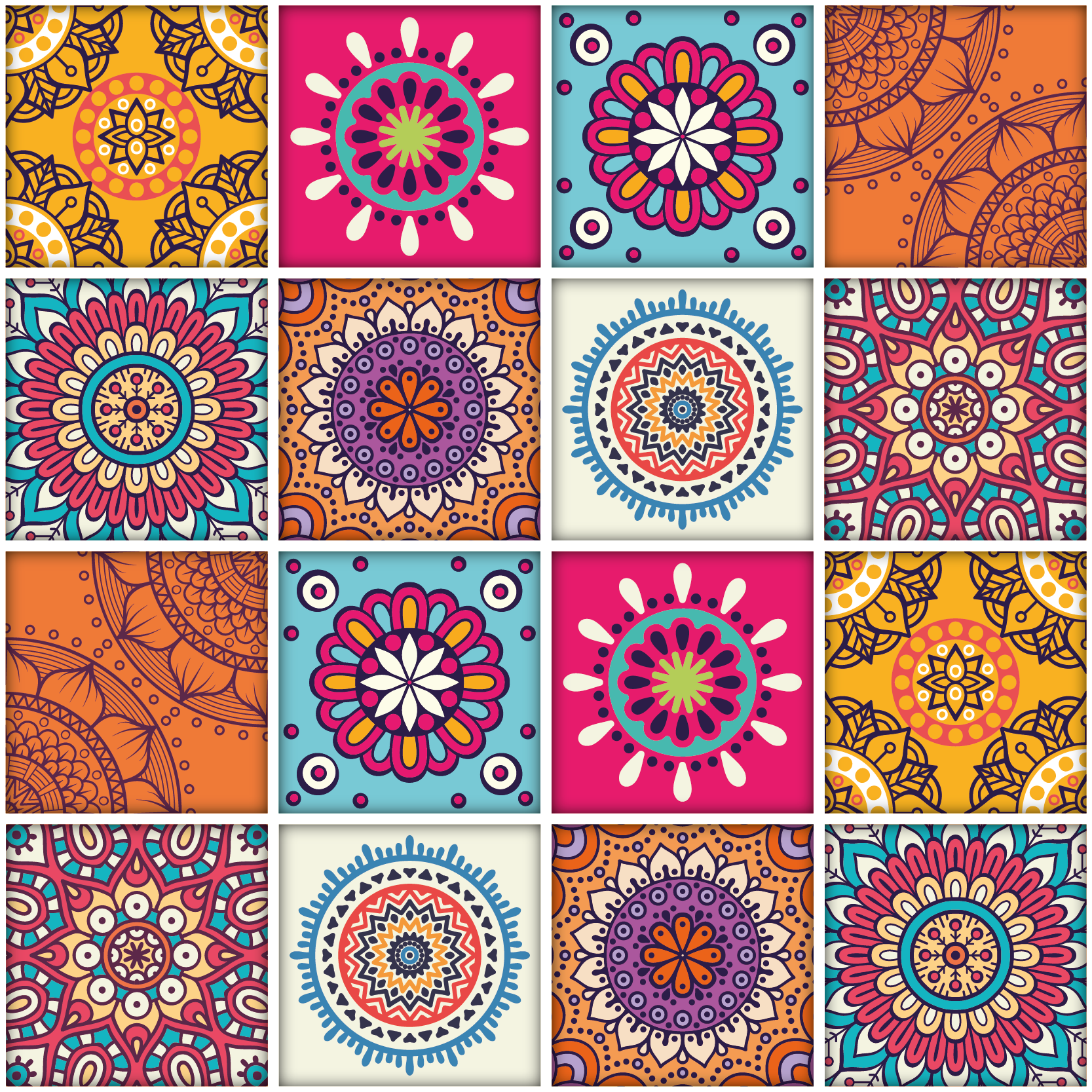 Vinyl tapijt keuken mandala ke tiles - TenStickers