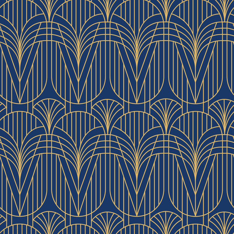 Vinyl tapijt keuken art deco patroon met gouden details - TenStickers