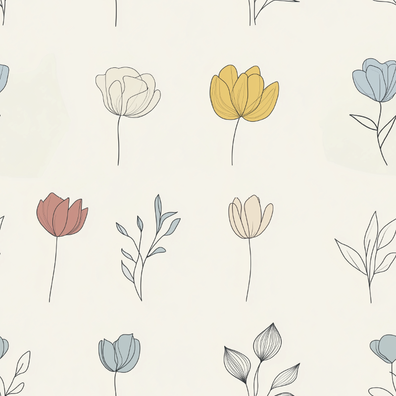 Vinyl tapijt keuken set met bloemenpatroon - TenStickers