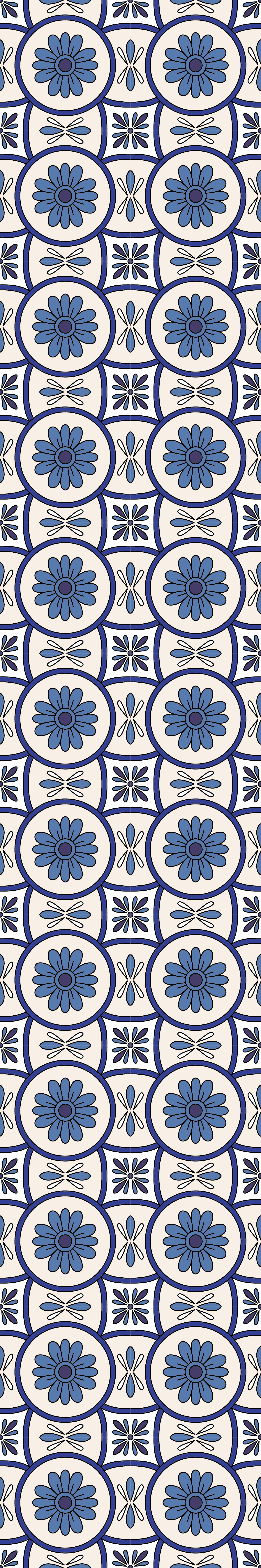 Vinyl tapijt keuken blauwe bloem portugese tegel - TenStickers