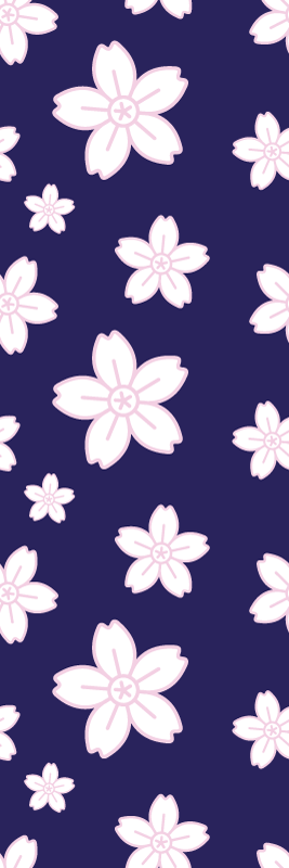 Vinyl tapijt slaapkamer vintage pruimenbloesem blauw - TenStickers