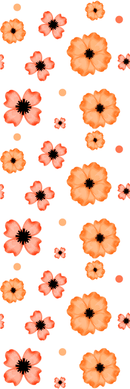 Vinyl tapijt slaapkamer oranje en roze aquarel patroon - TenStickers