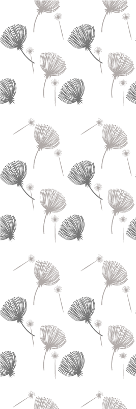 Vinyl tapijt slaapkamer met bloemenpatroon op wit - TenStickers